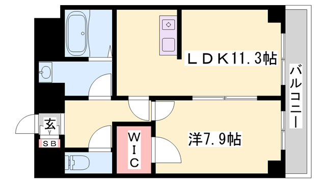 CAPITAL.I姫路(1LDK/9階)の間取り写真