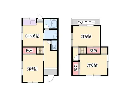 山陽本線 東加古川駅 徒歩24分 2階建 築55年(3DK)の間取り写真