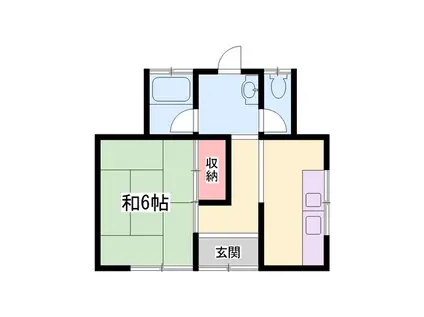 山陽本線 宝殿駅 徒歩8分 1階建 築72年(1K)の間取り写真