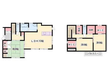 山陽本線 東加古川駅 徒歩10分 2階建 築22年(3SLDK)の間取り写真