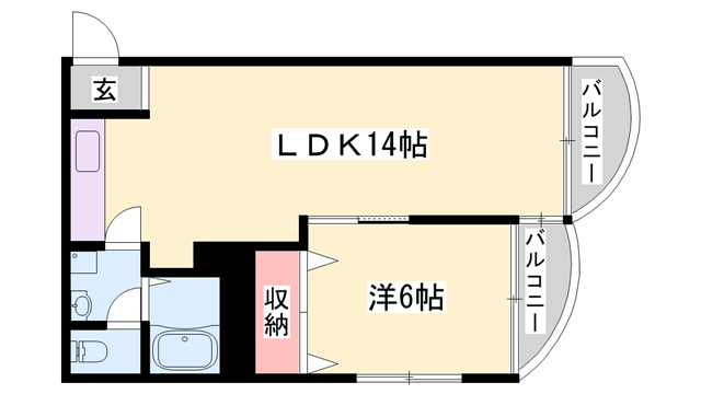 アートハイツ南今宿(1LDK/2階)の間取り写真