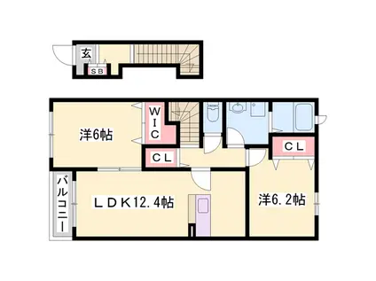 パティオ・ソーレ(2LDK/2階)の間取り写真