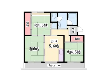 ビレッジハウス志染(3DK/1階)の間取り写真