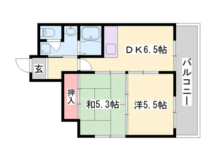 大栄・十二所前レジデンス(2DK/9階)の間取り写真