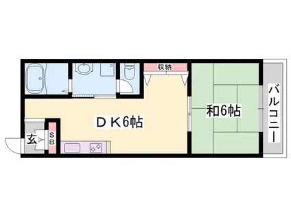 メトレス福田Ⅰ(1DK/3階)の間取り写真