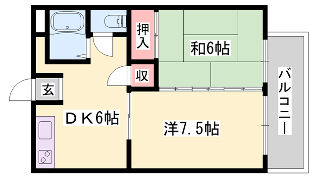 プチメゾン梅原(2DK/2階)の間取り写真