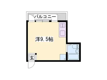ヒルハイツA棟(ワンルーム/1階)の間取り写真