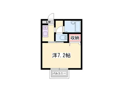リベールやしろ(1K/1階)の間取り写真