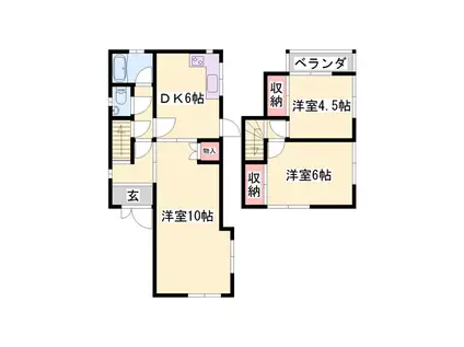 山陽本線 宝殿駅 徒歩20分 2階建 築52年(3DK)の間取り写真