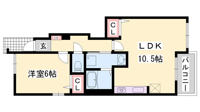 リシェスコリーヌA棟(1LDK/1階)の間取り写真