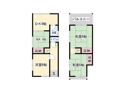 山陽本線 東加古川駅 徒歩24分 2階建 築52年(4DK)の間取り写真