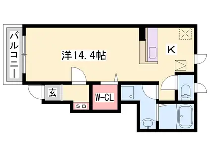 パークメゾン田寺 Ⅰ(1K/1階)の間取り写真