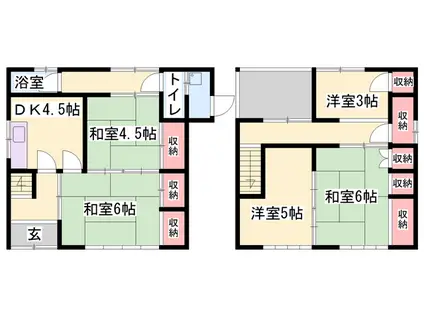 山陽本線 相生駅(兵庫) バス乗車時間：19分 相生港バス停で下車 徒歩7分 2階建 築60年(5DK)の間取り写真