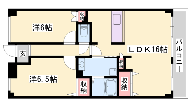 ギャラクシーホーヨー(3LDK/5階)の間取り写真