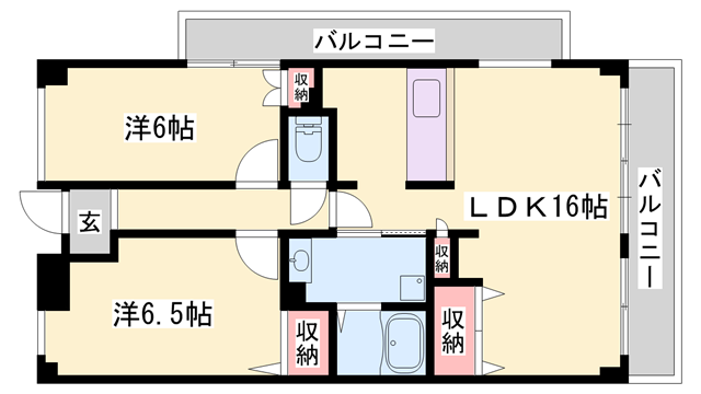 ギャラクシーホーヨー(3LDK/8階)の間取り写真