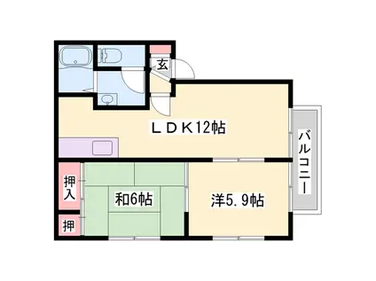 パークアヴェニュー C棟(2LDK/2階)の間取り写真