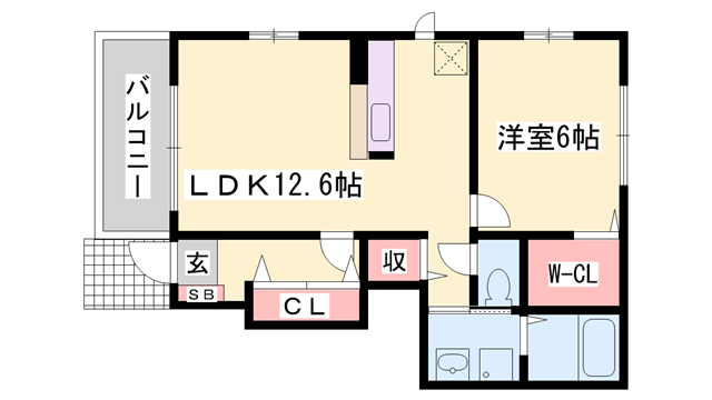 ローズミードS Ⅰ(1LDK/1階)の間取り写真