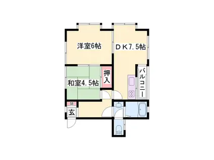 ハイツスガハラ(2DK/2階)の間取り写真