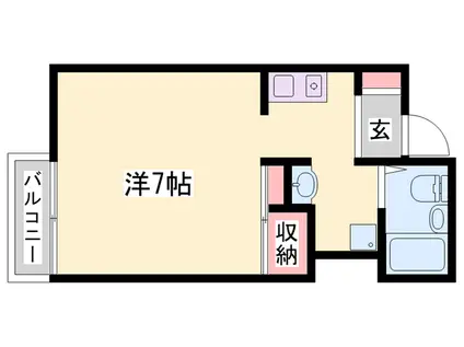 エスポワール加西(1K/1階)の間取り写真