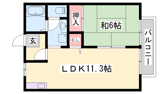 アルカンシェール(1LDK/2階)の間取り写真