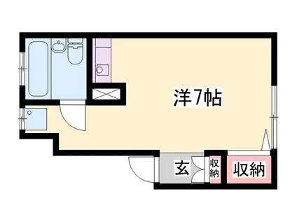 岩ハイツ(ワンルーム/1階)の間取り写真