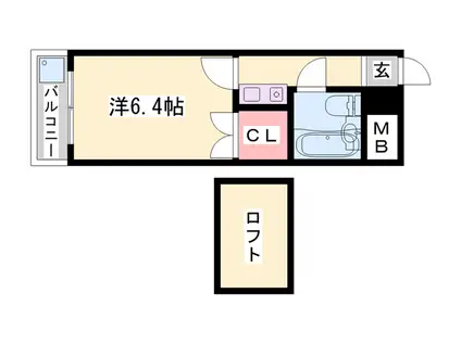 ヨーロピアン野口(1K/2階)の間取り写真