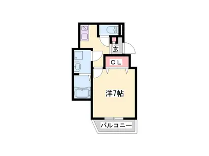 AREGRIA姫路東(1K/3階)の間取り写真