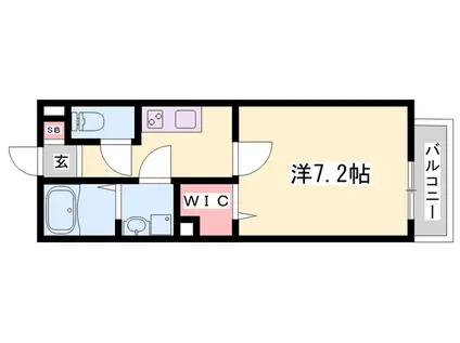 AREGRIA姫路東(1K/1階)の間取り写真