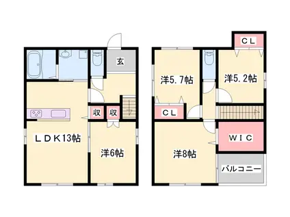 姫新線 播磨高岡駅 徒歩19分 2階建 築4年(4LDK)の間取り写真