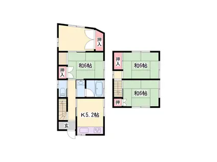 山陽本線 土山駅 徒歩24分 2階建 築52年(4K)の間取り写真