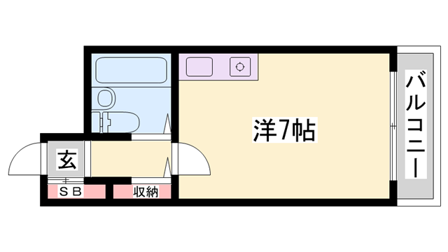 カルム白鷺(ワンルーム/6階)の間取り写真