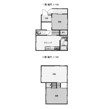 東海道・山陽新幹線 姫路駅 バス乗車時間：38分 古知之庄東バス停で下車 徒歩27分 2階建 築51年(3DK)の間取り写真