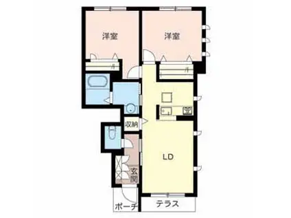 PROFUM CASAGRANDE(2LDK/1階)の間取り写真