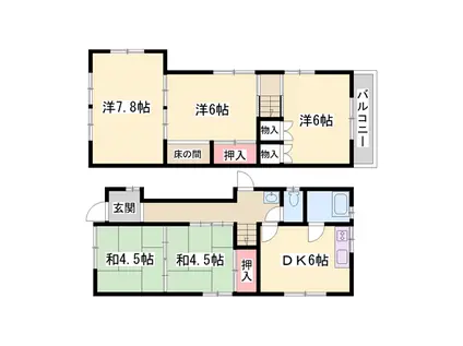 山陽本線 東加古川駅 徒歩11分 2階建 築50年(5DK)の間取り写真