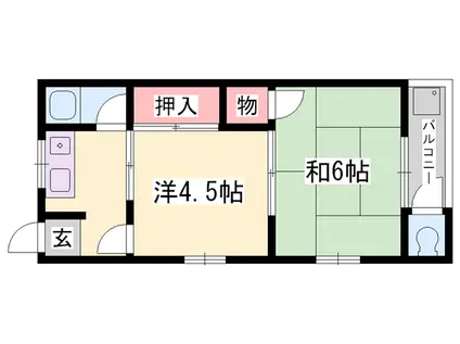 たくみ荘(2K/2階)の間取り写真