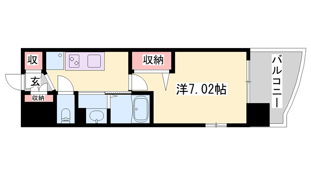LUXE姫路(1K/3階)の間取り写真