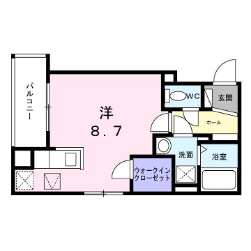 ヒカルサ明石南王子(ワンルーム/1階)の間取り写真