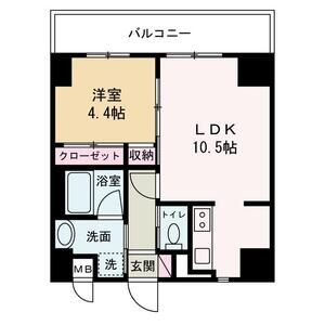 GLANZ高尾町(1LDK/4階)の間取り写真