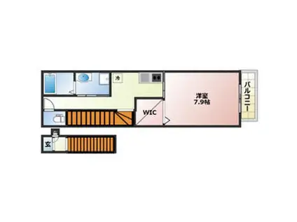 FORTIS(1K/2階)の間取り写真