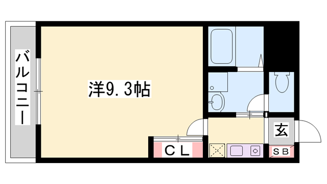 クオリティ21広畑(1K/4階)の間取り写真