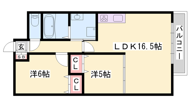 ルークレジデンスNUEVE(2LDK/5階)の間取り写真