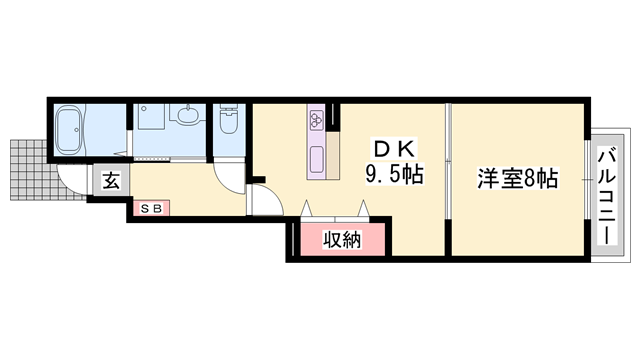 アルモニ(1DK/1階)の間取り写真