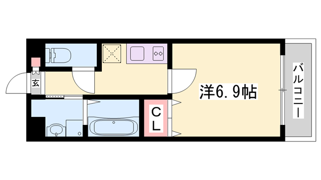 MISTRAL千代田町(1K/4階)の間取り写真