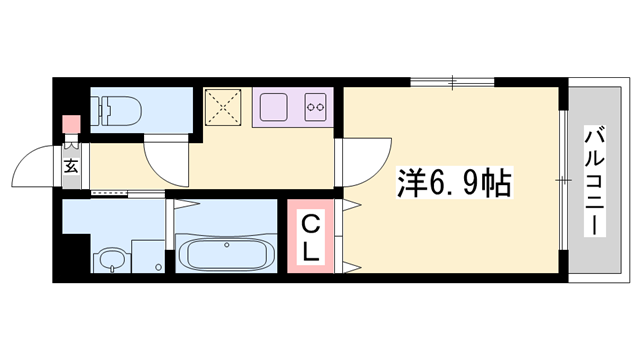 MISTRAL千代田町(1K/1階)の間取り写真