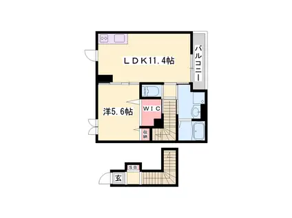 エクセレンス(1LDK/2階)の間取り写真