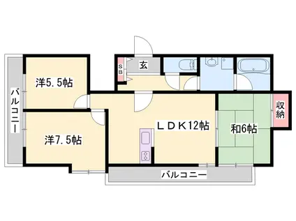 レジデンスピラージュ(3LDK/2階)の間取り写真