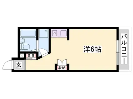 ハッピーコート栄町(ワンルーム/7階)の間取り写真