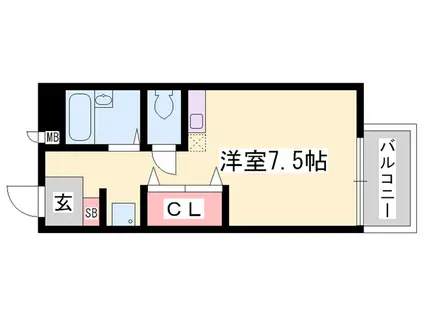 アドバンスコーポ北条(ワンルーム/1階)の間取り写真