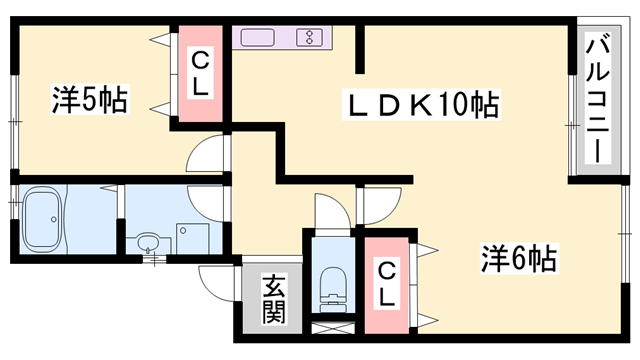 パストラル蒲田 A棟(2LDK/1階)の間取り写真