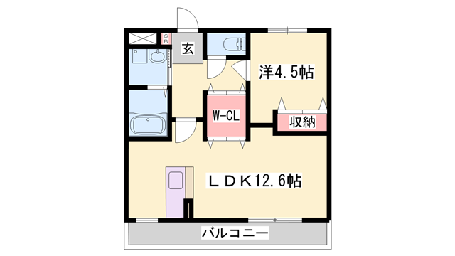 シーガルハウス(1LDK/1階)の間取り写真